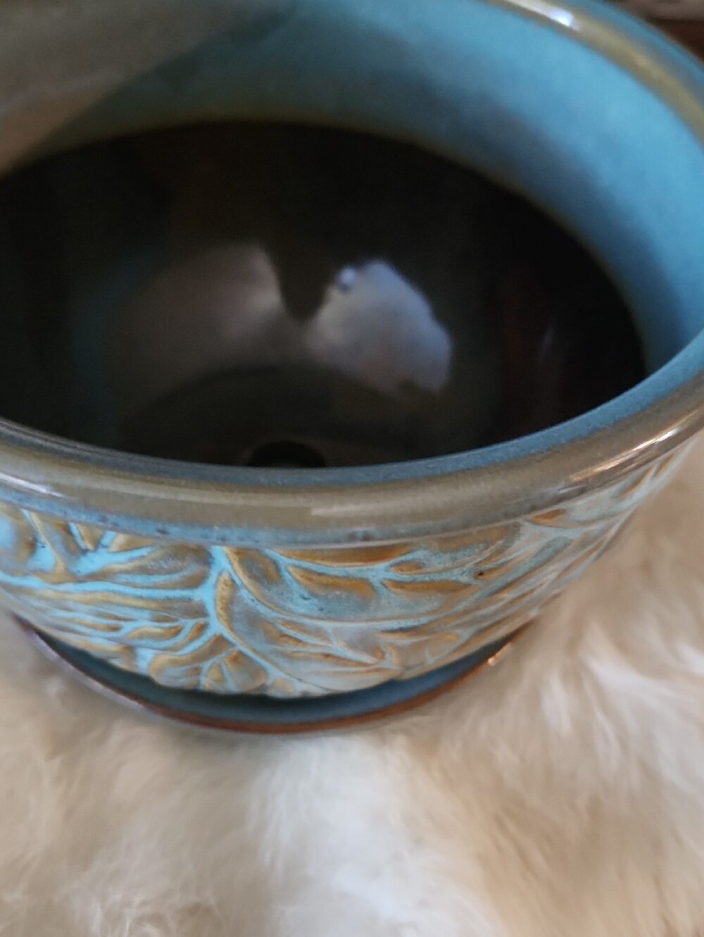 Blue Leaf-Pattern Planter - Picture 7 of 7